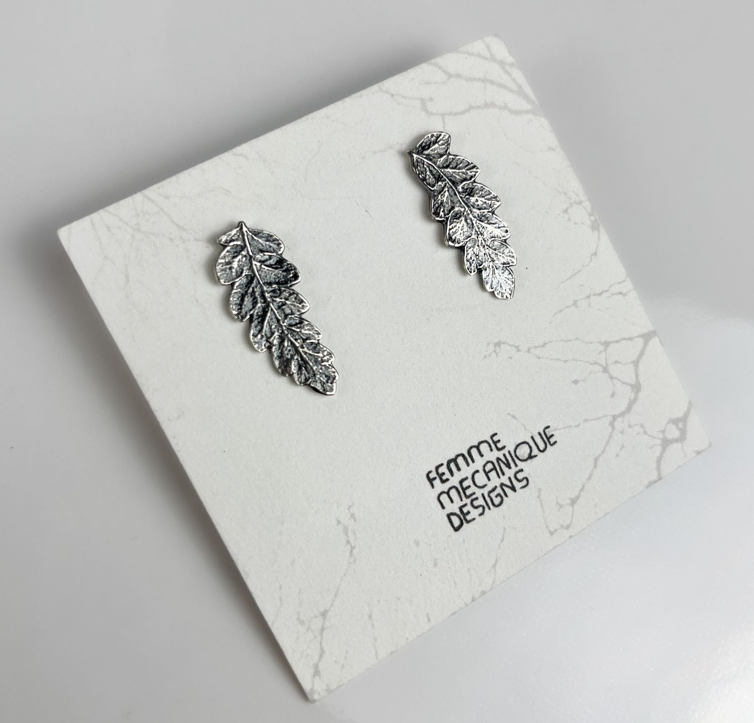 Fern Oxidized Studs