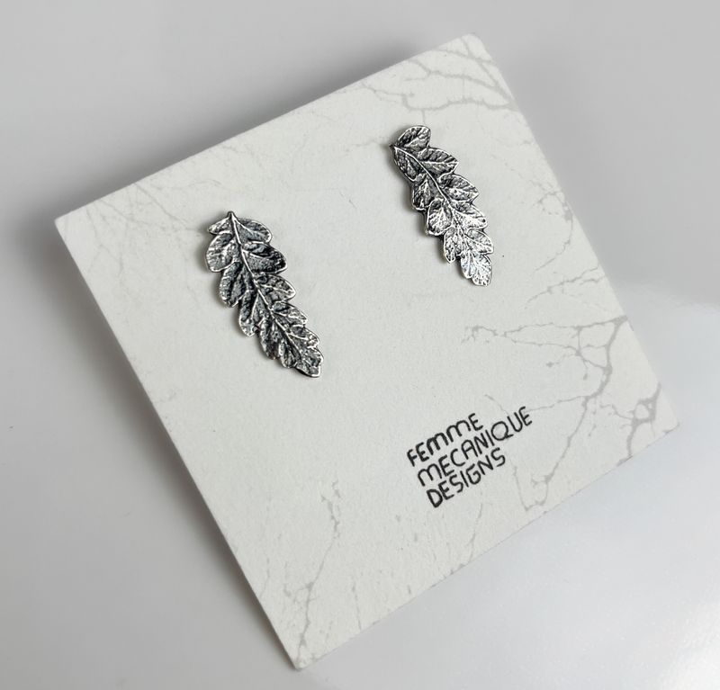Fern Oxidized Studs