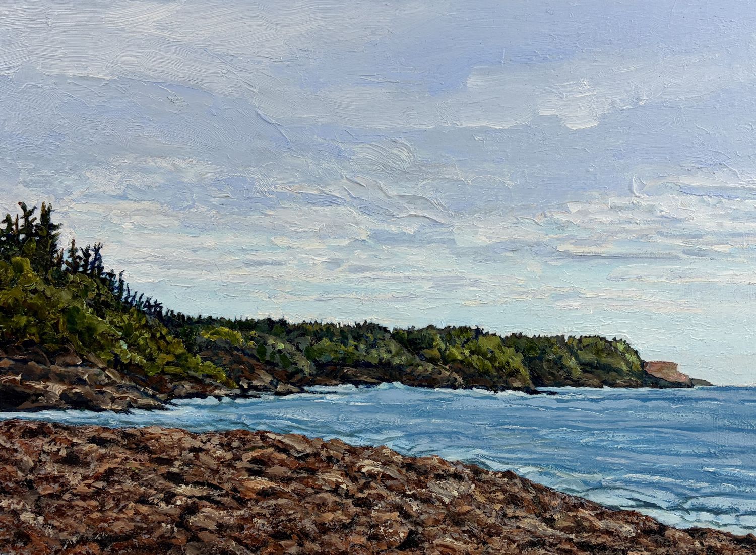 "Split Rock, Duck Cove Beach, NB" Oil & Acrylic on Board 9x12"