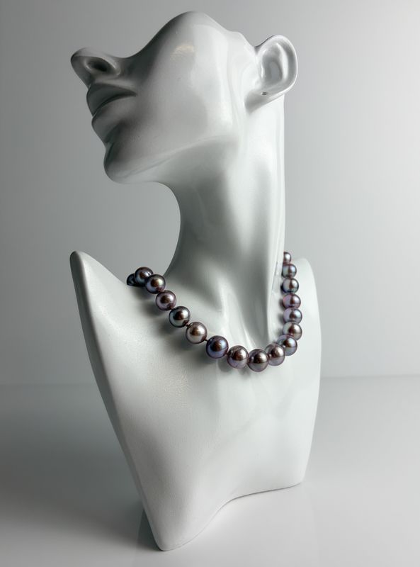 Triple AAA Grade Freshwater Pearl Necklace, Lavender Grey 20"