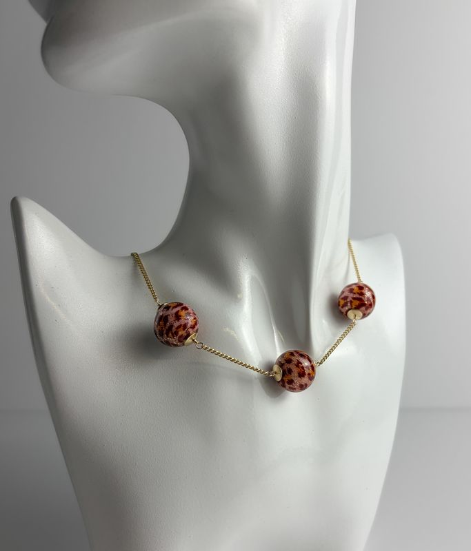Gold Filled Lampwork Glass Necklace