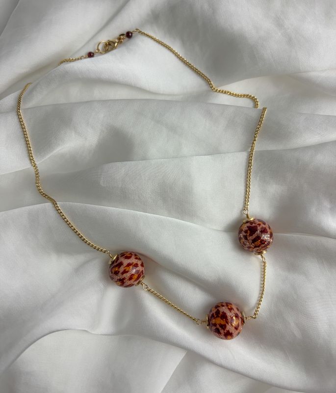 Gold Filled Lampwork Glass Necklace