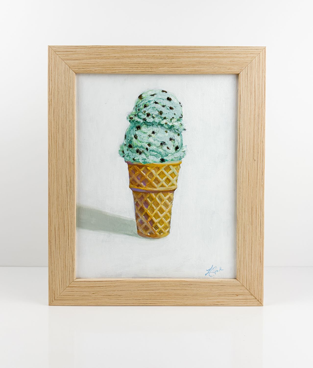 "Mint Chip Ice Cream" 8x10" 10.25x12.25" Acrylic