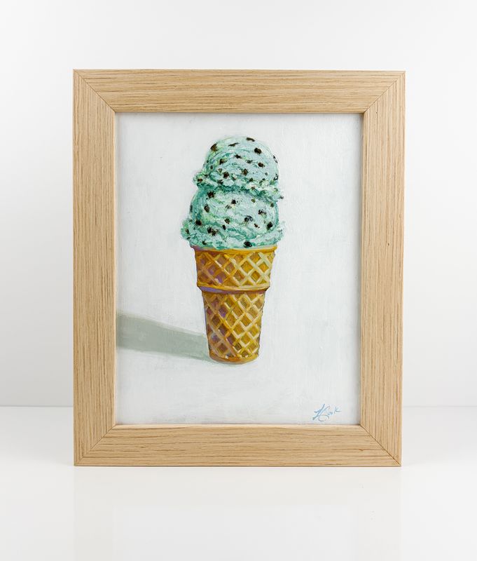 "Mint Chip Ice Cream" 8x10" 10.25x12.25" Acrylic
