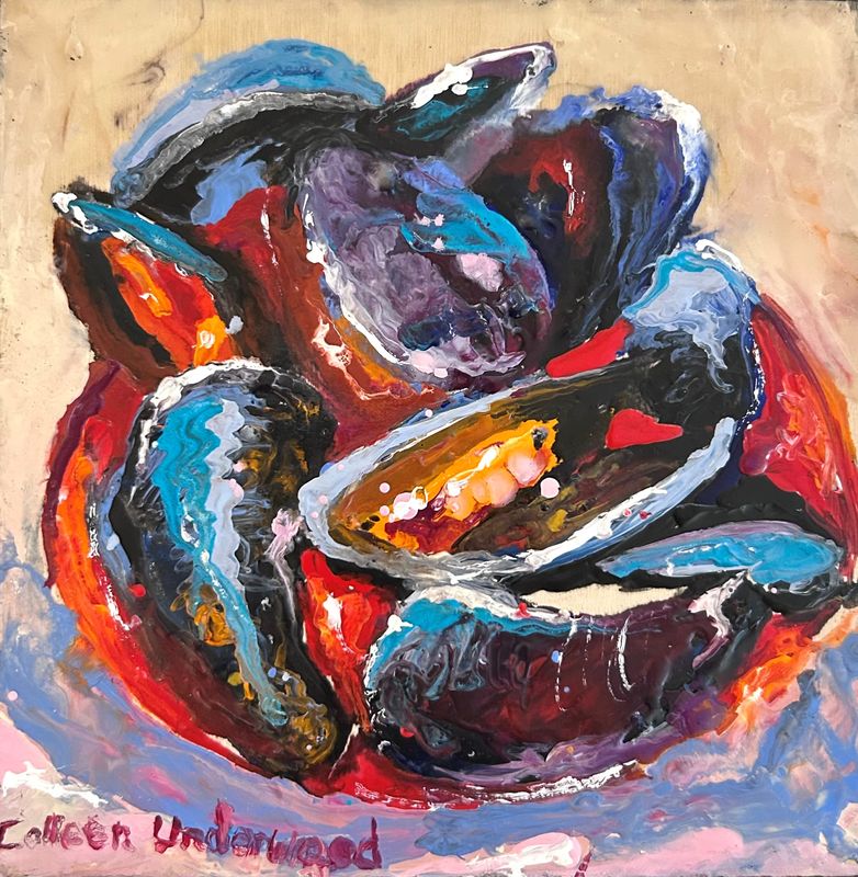 "Fruits De Mer" 6x6" Encaustic