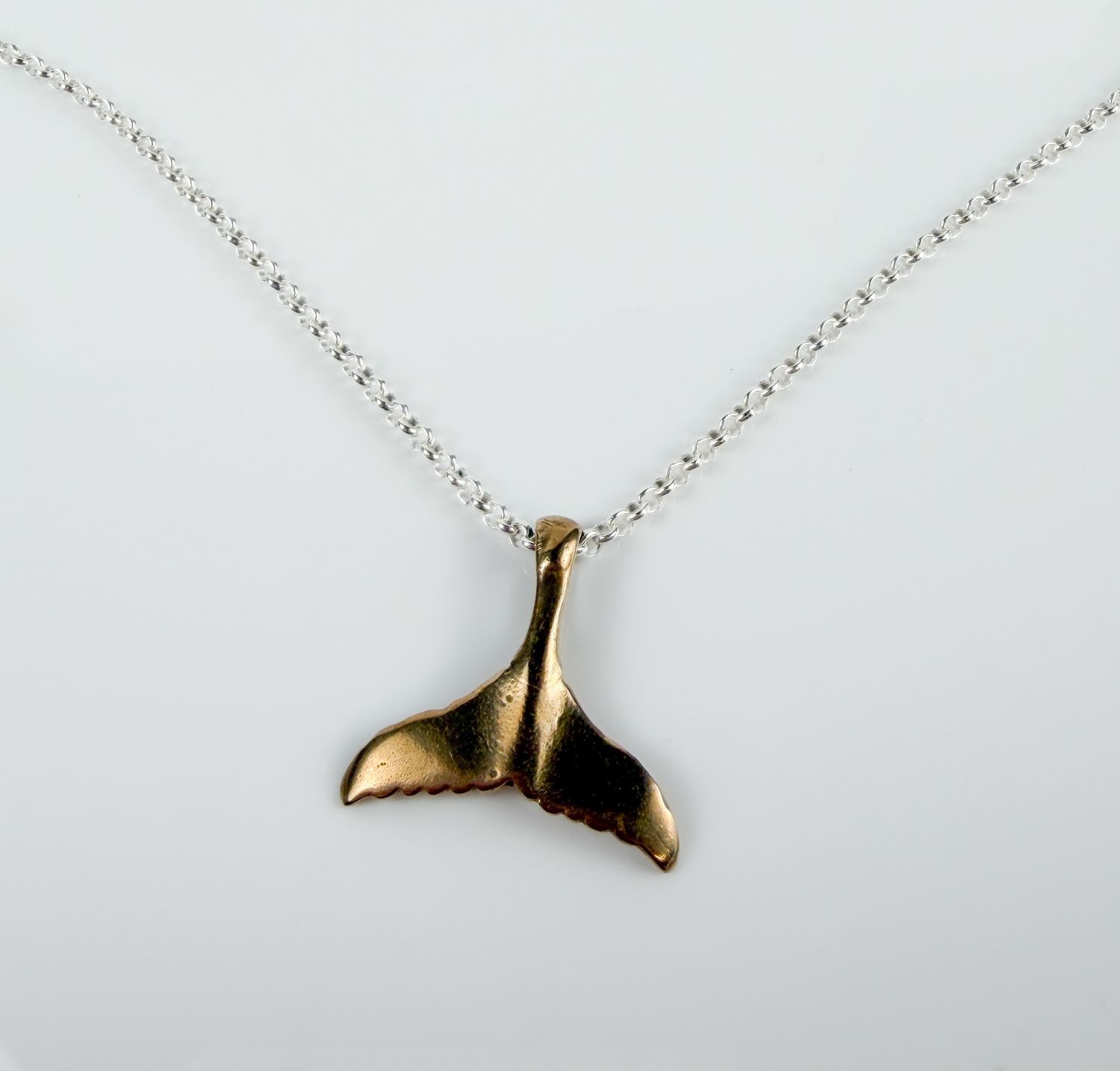 Whale Tail Necklace Handcrafted by Jeweller Trudy Gallagher 