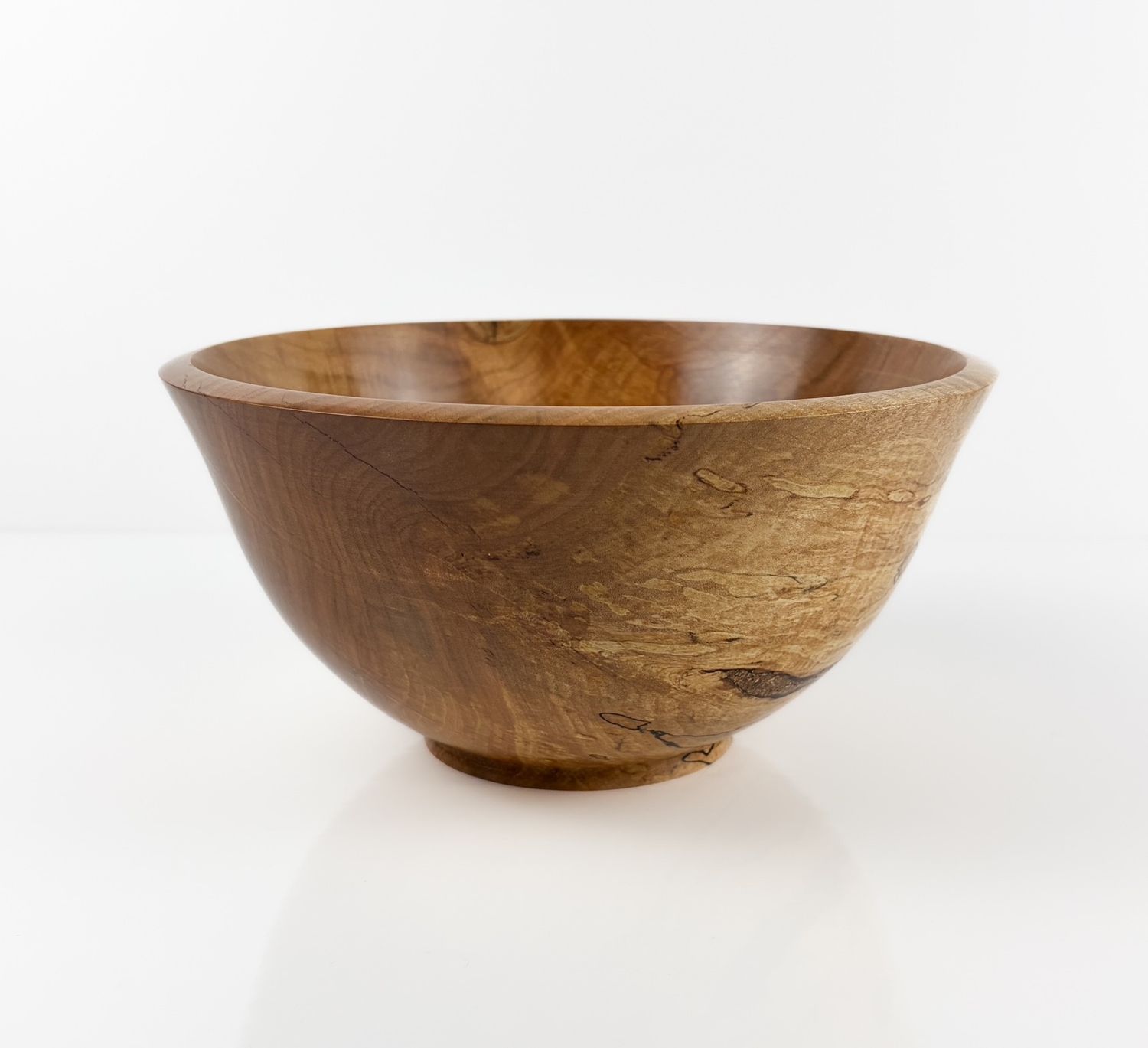 Locally Made Wooden Bowl Of Spalted/ Curly Maple By New Brunswick Artist Larry Fagan 