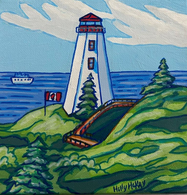 "Grand Manan Lighthouse" 6x6" Acrylic on Canvas