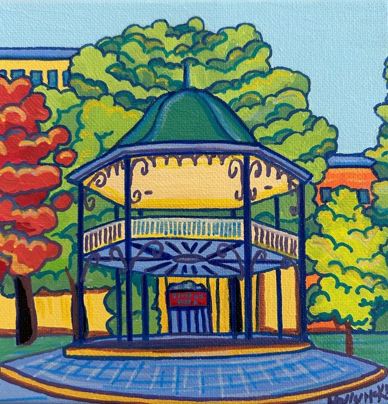 "The Bandstand" 6x6" Acrylic on Canvas