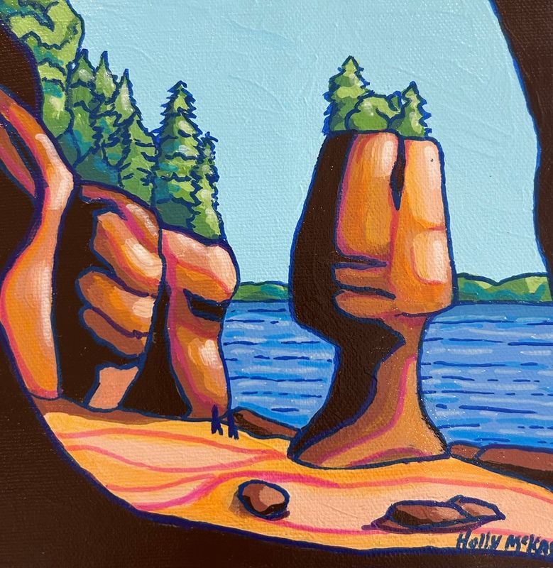 "Hopewell Rocks" 6x6" Acrylic on Canvas