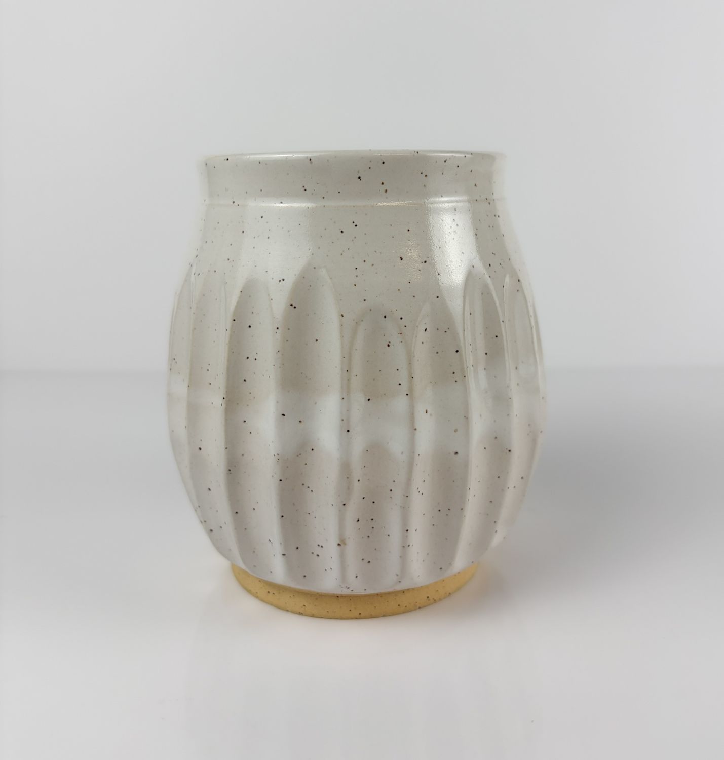 White Speckled Pottery Vase By Halifax Artist Laura Rae Studio 