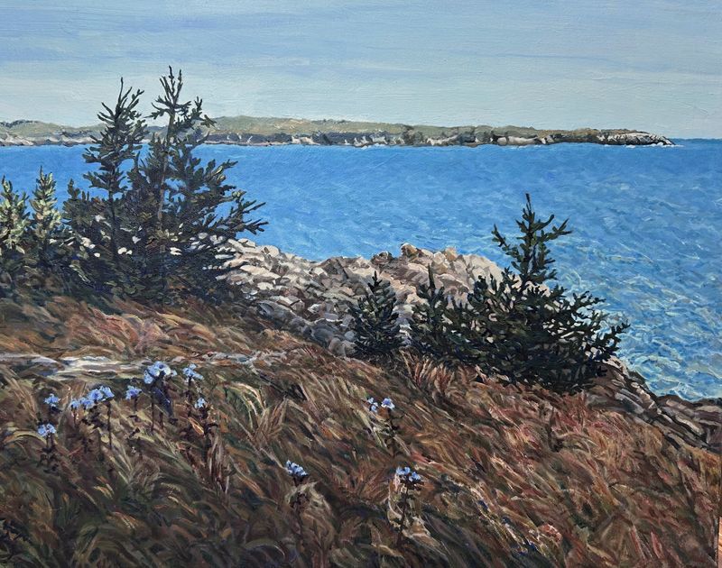 "Across the Harbour" 14x18" Acrylic Painting (Deadmans Cove/Charlotte County)