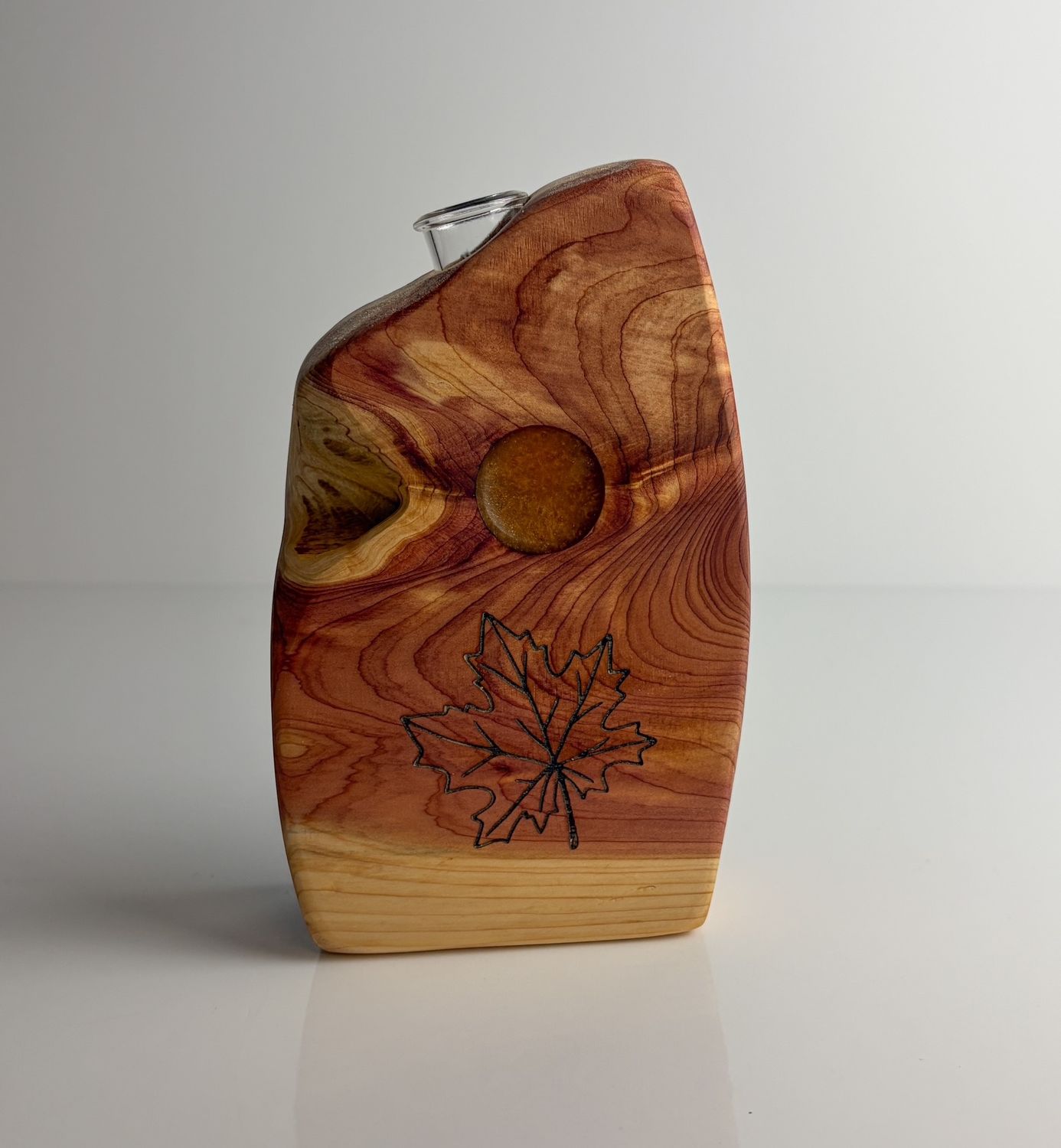 Maple Leaf Cedar Bud Vase 4 x 8"
