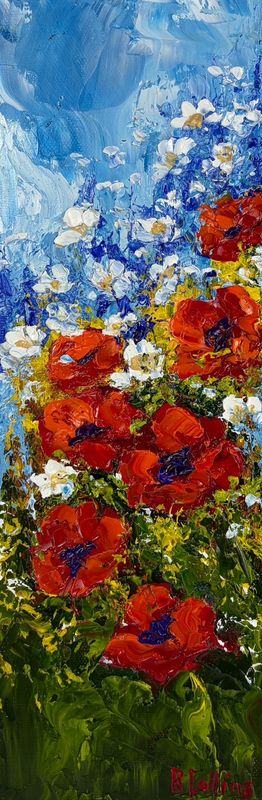 "Cherish the Moment" 4x12" Oil Knife Painting