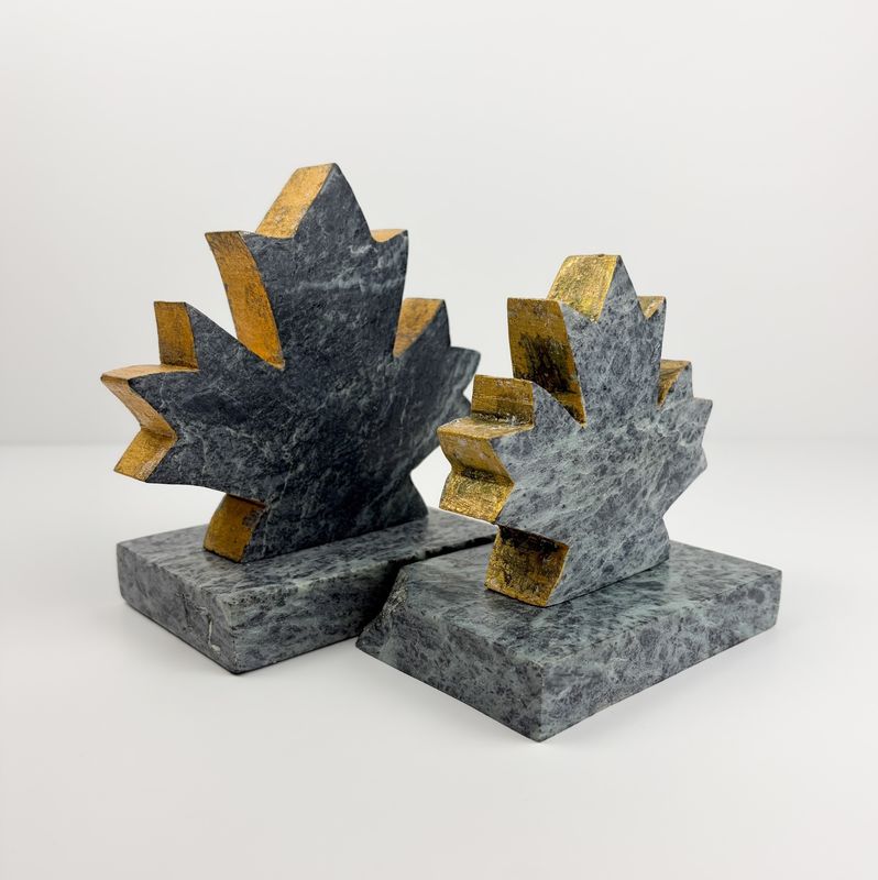 Maple Leaf Soapstone Sculpture Made with Canadian Soapstone