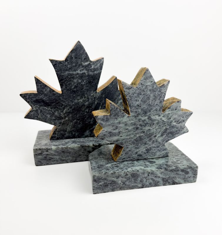 Maple Leaf Soapstone Sculpture Made with Canadian Soapstone