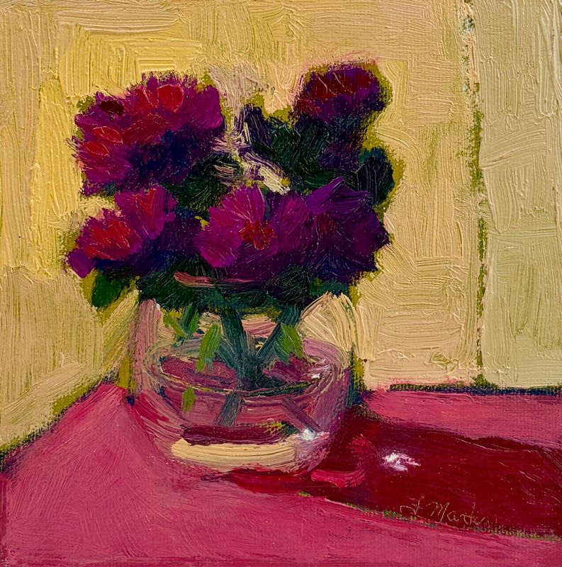 "Autumn Blooms" 6x6" Oil Painting on Canvas