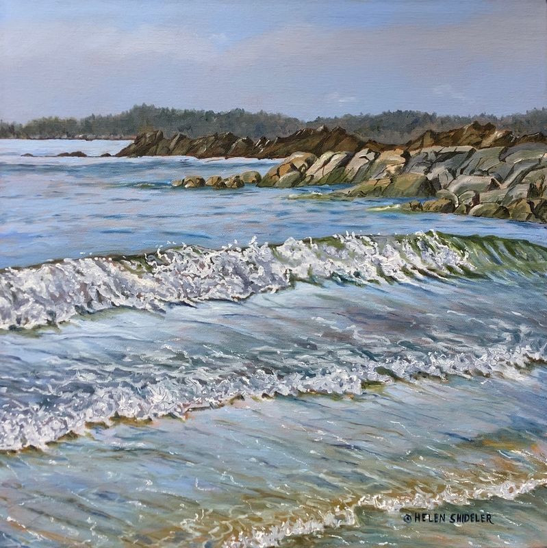 "Incoming Tide" Oil on Canvas 16x16"