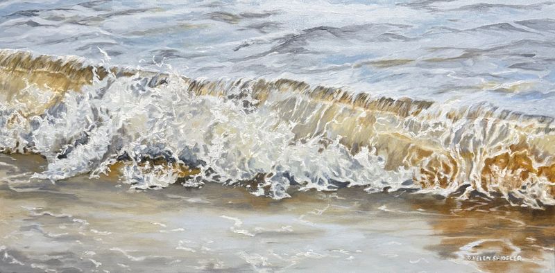 "Turning Tide" Oil on Canvas 15x30" Framed 16.25x31.25"