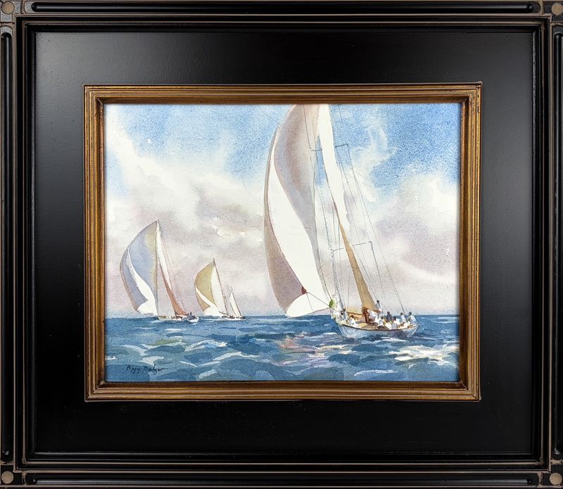 "Running with the wind" 11x14" Framed watercolor 15x18"