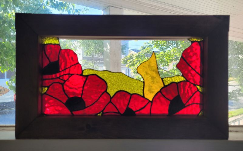 "Garden Cats" Collection - Stained Glass 14.5x8.5" Framed