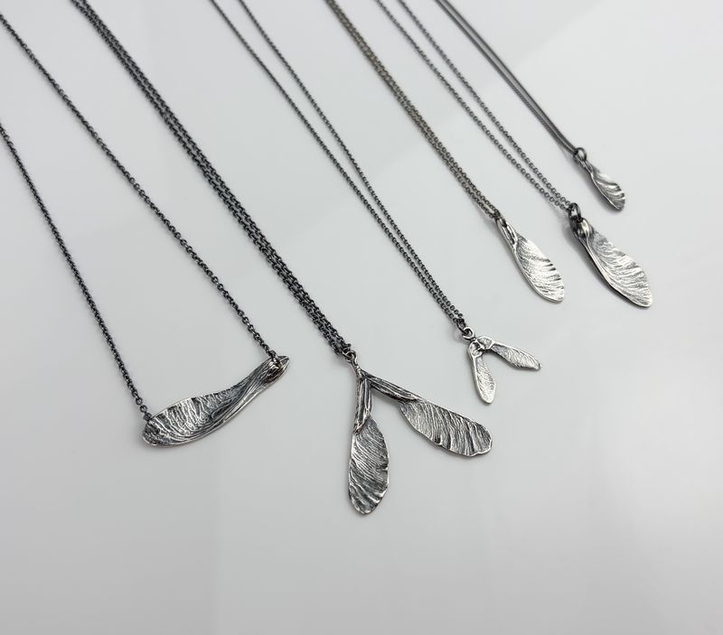 Samara Pendant Collection, Oxidized Sterling Silver
