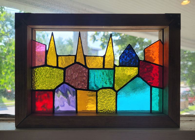 Stained Glass Jellybean Row House Panels