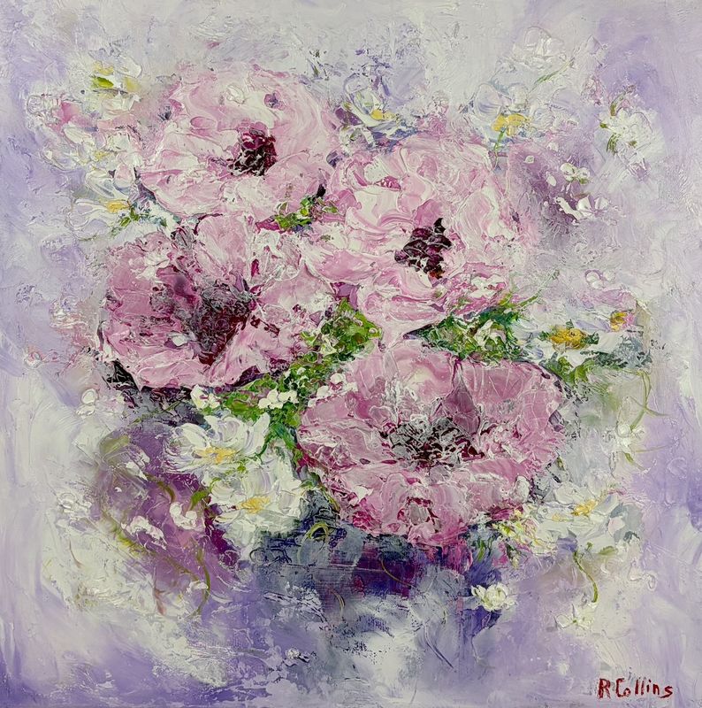 "Ooh La La.. So Pretty in Pink" 12x12" Oil Painting on Canvas