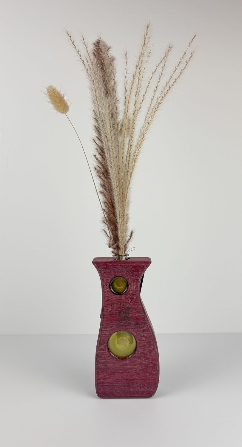Purple Heart bud Vase 4x8"