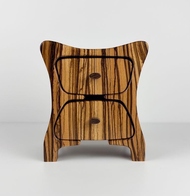 2 Drawer Dresser Zebrawood, Padauk and Cherry