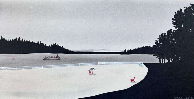 "Katy's Cove Treasure Trove" 12x24"  Acrylic &amp; Charcoal on Canvas