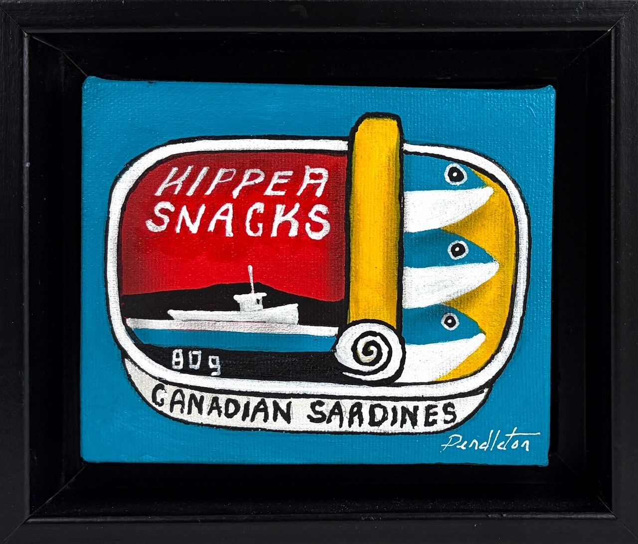 "Fundy Fortune" 4x5" Acrylic Painting Framed 5.75x6.75"