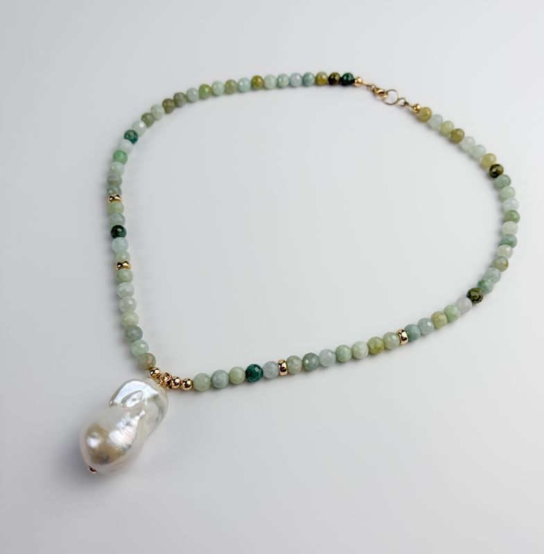 Large Baroque Pearl &amp; Mixed Gemstones 14K Gold-Filled