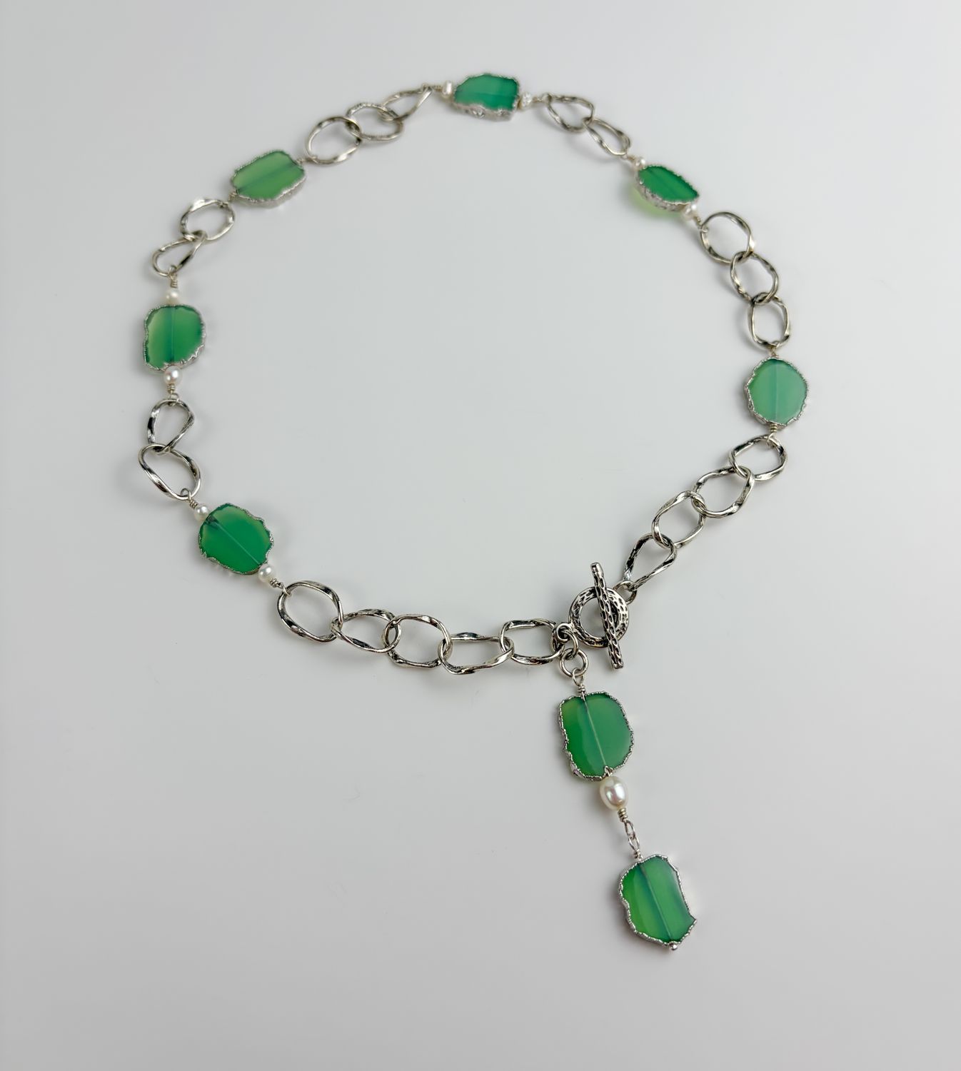 Chalcedony Sterling Silver Necklace 16"