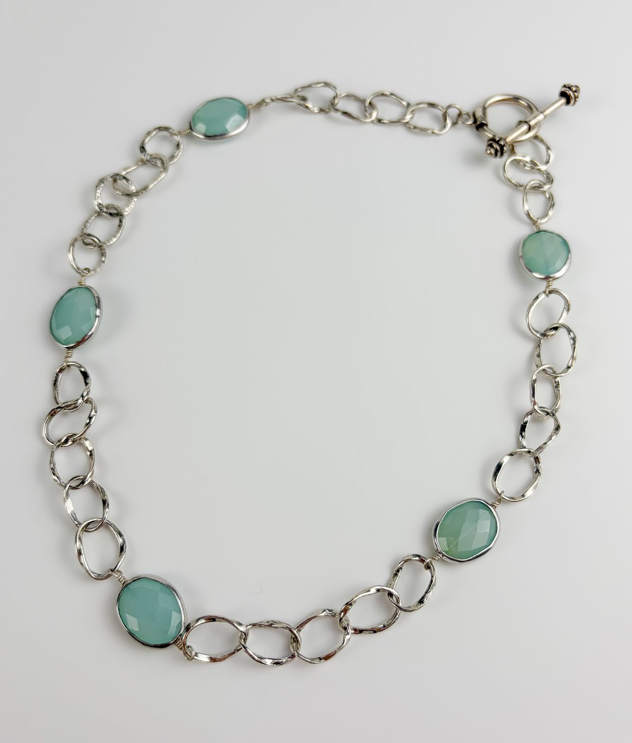 Chalcedony Sterling Silver Necklace 18"