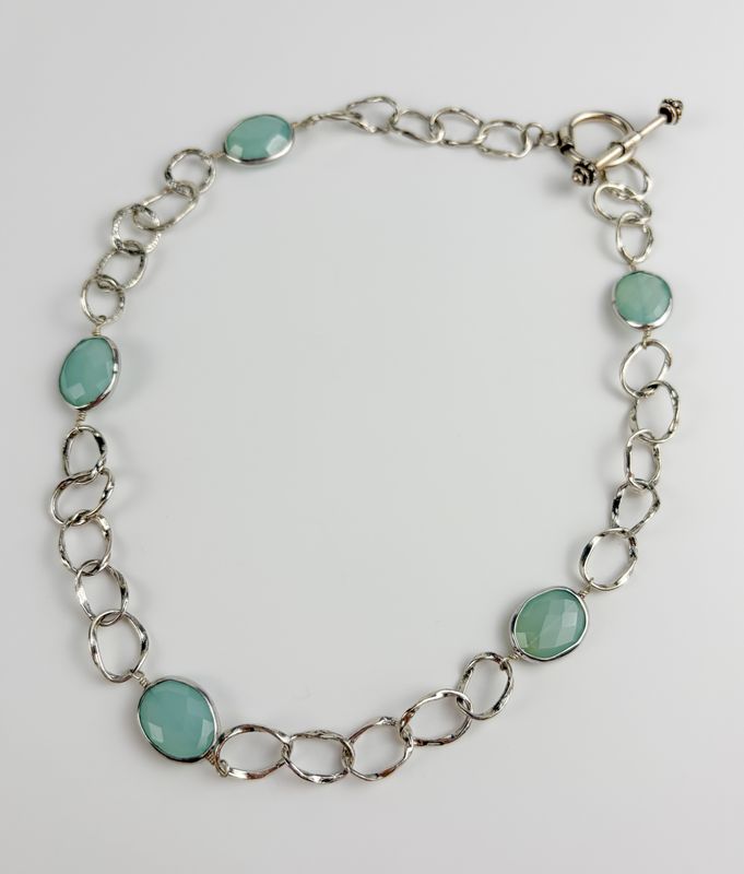 Chalcedony Sterling Silver Necklace 18"