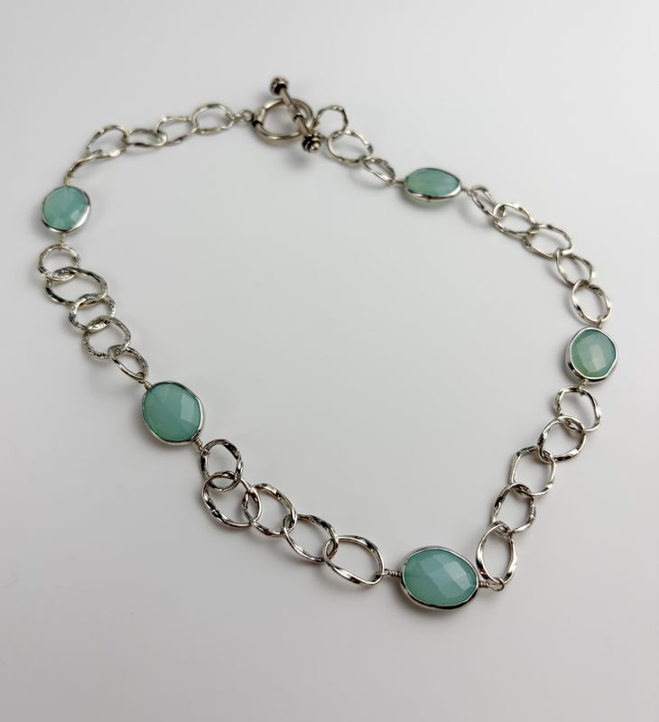 Chalcedony Sterling Silver Necklace 18"