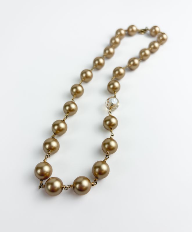 Swarovski Champagne Necklace Gold Filled