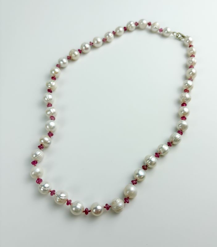 Freshwater Pearl &amp; Tourmaline Necklace