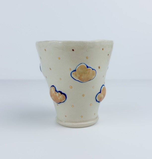 Hand built Pottery Tumbler on White Clay