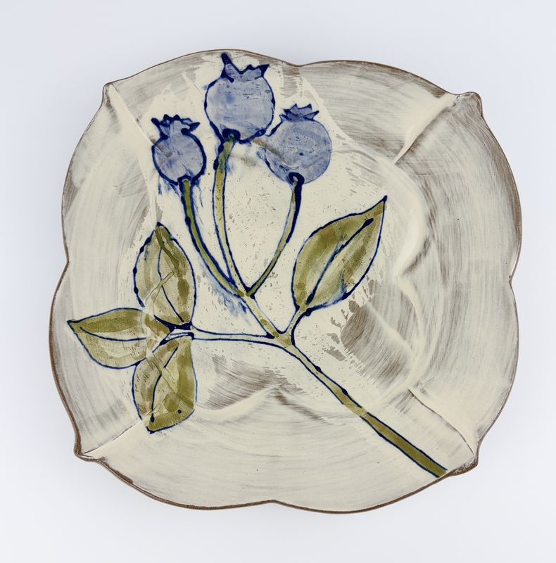 Large Quatrefoil Plate on White Clay
