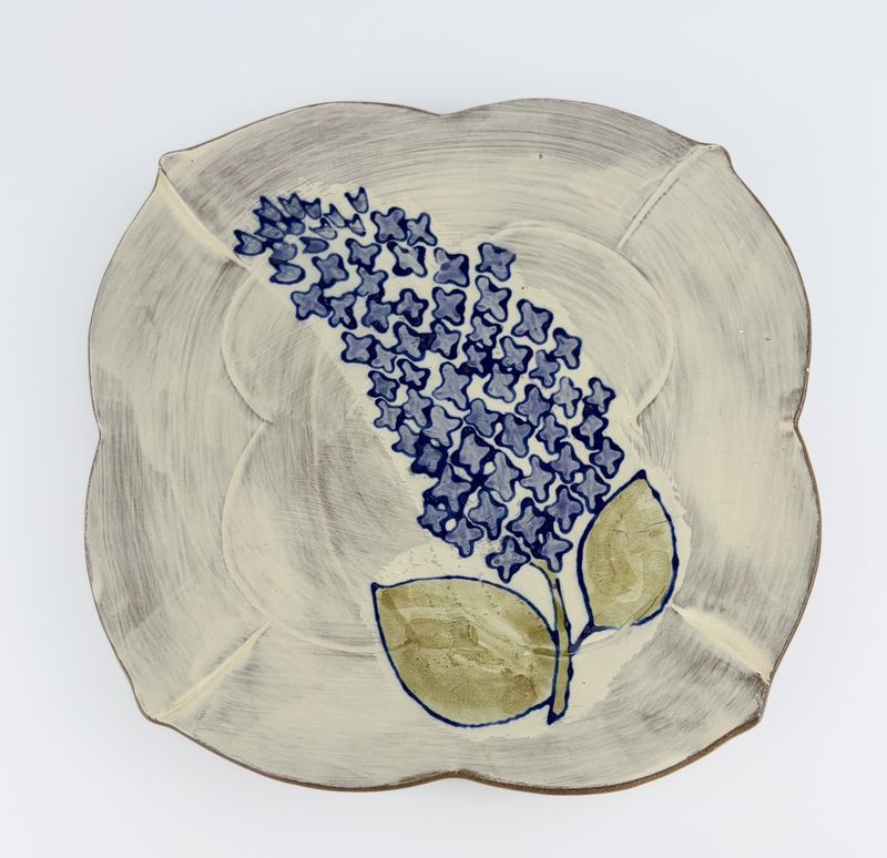 Large Quatrefoil Plate on White Clay