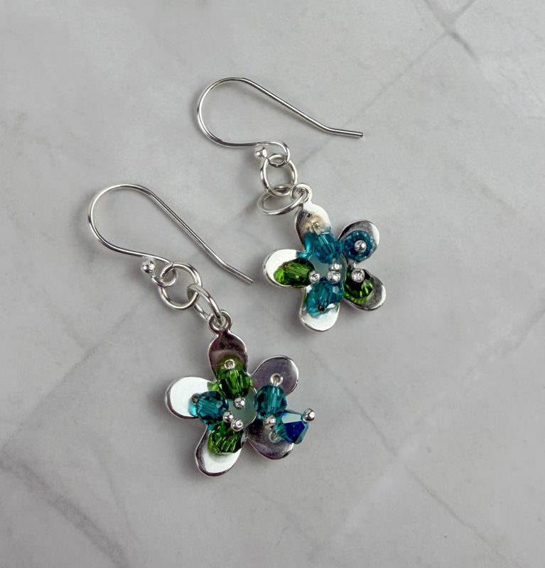 Floral Collection- Sterling Silver Swarovski Crystals &amp; Beads
