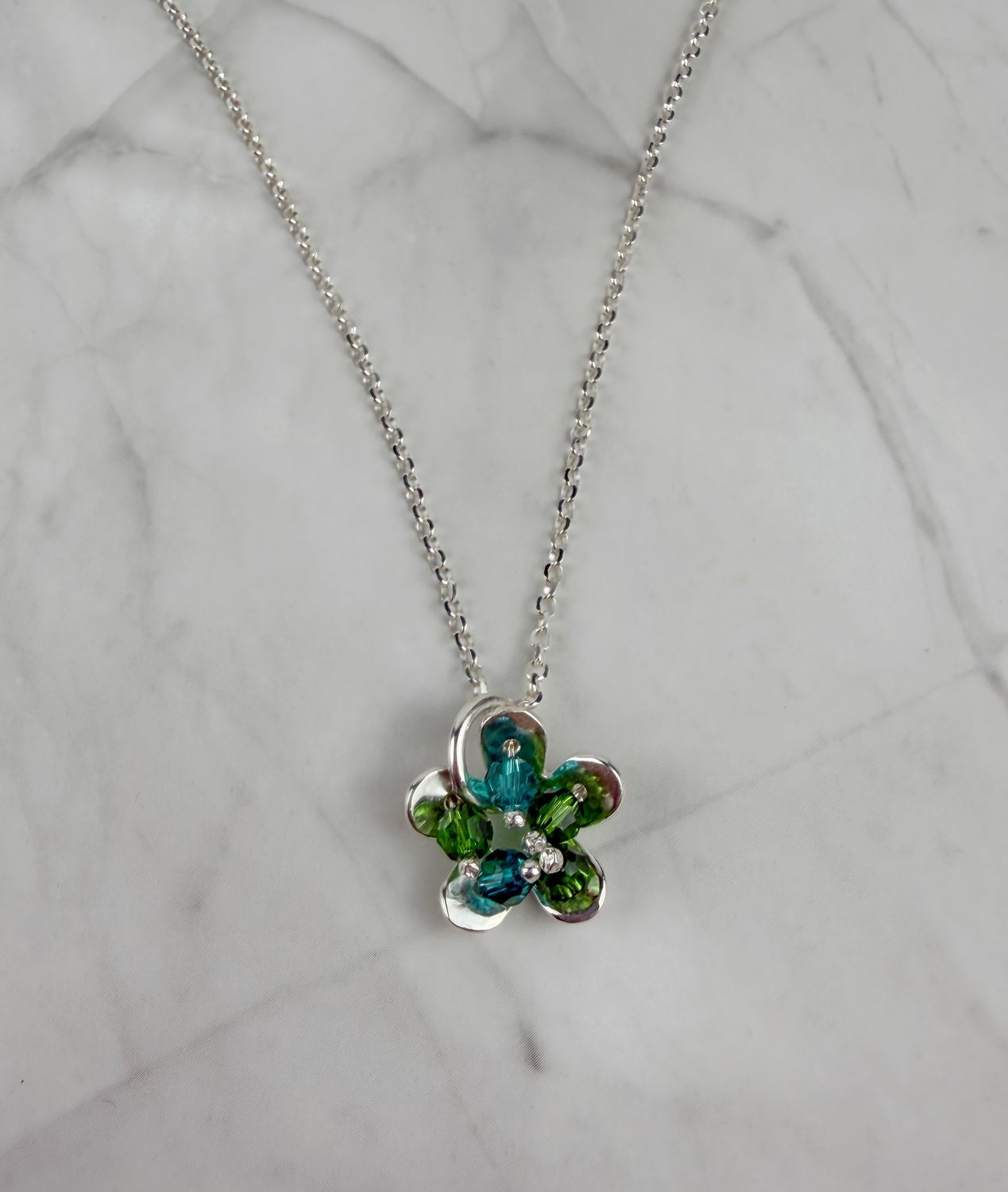 Floral Collection- Sterling Silver Swarovski Crystals &amp; Beads