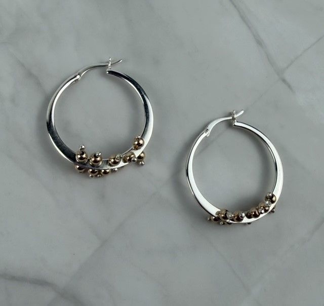 Sterling Silver Hoops with Beads
