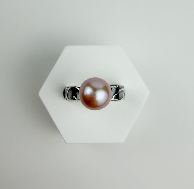 Freshwater Pink Pearl Ring SS Size 6.5