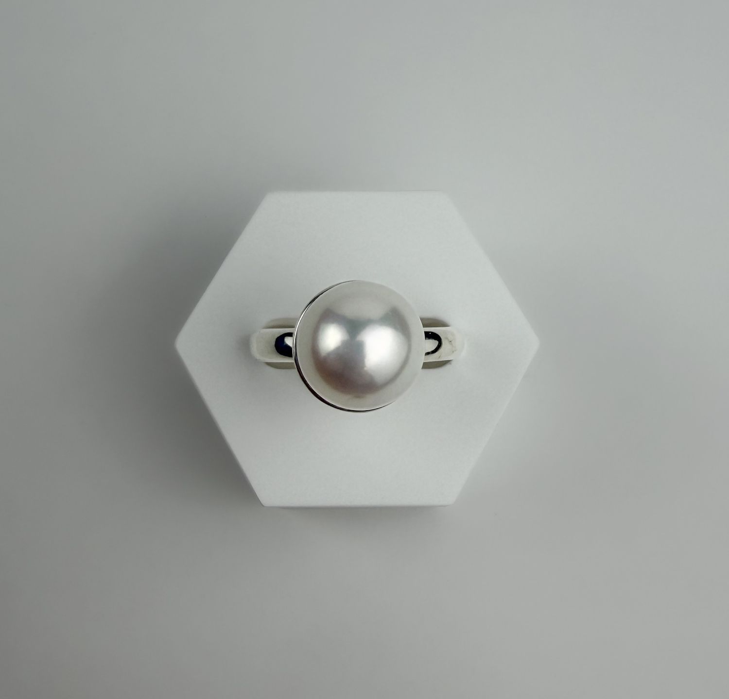 Freshwater White Pearl Ring SS Size 6.5