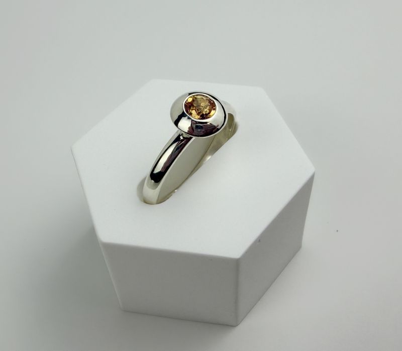 Citrine Ring SS Size 6.5