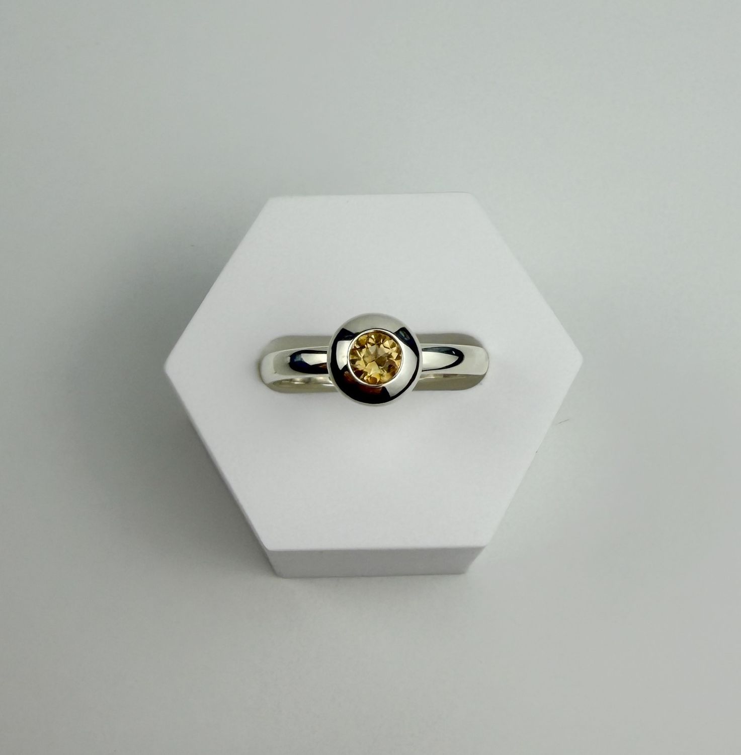 Citrine Ring SS Size 6.5