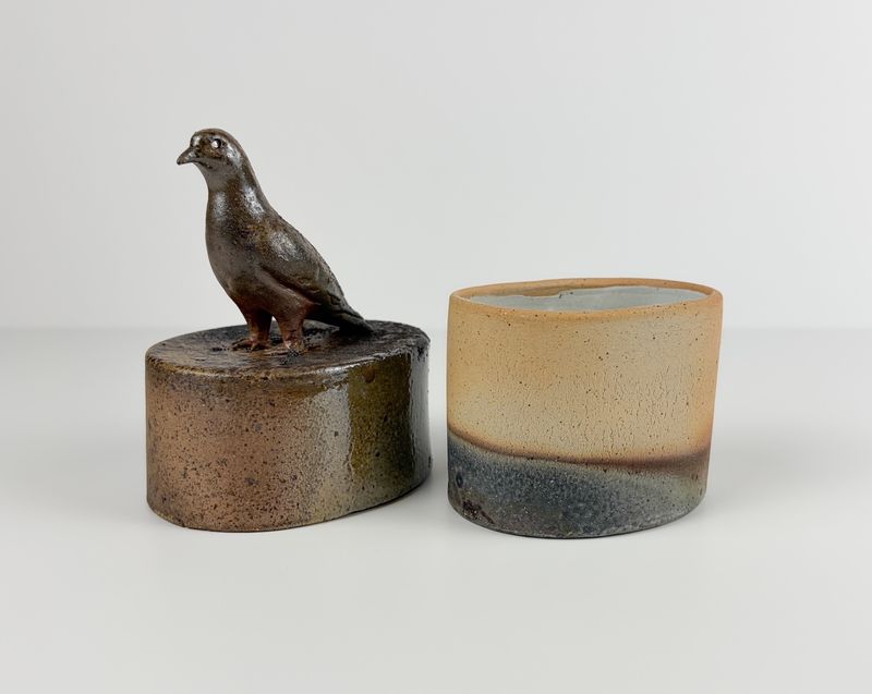 Lidded Pidgeon Wood-Fired Pottery Box